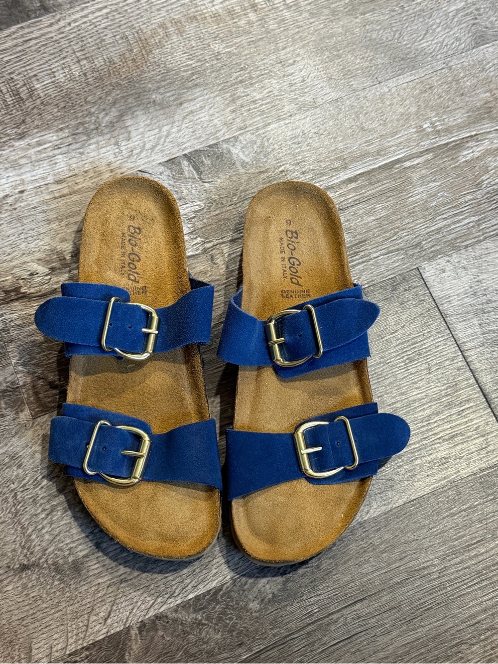 Bioconcept? Blue Double-Buckle Women’s‎ Slide Sandals